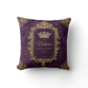 Royal Amethyst Quinceañera, custom Throw Pillow