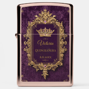 Royal Amethyst Quinceañera, custom Zippo Lighter