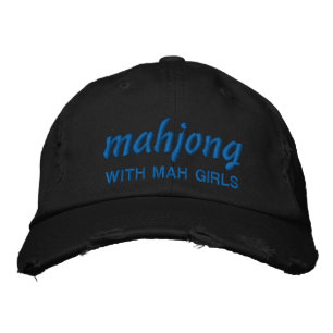 Royal and Blue Threads Mahjong with Mah Girls Embroidered Baseball Cap