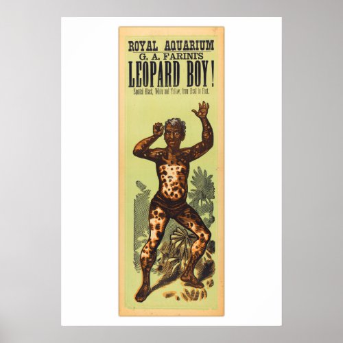 Royal Aquarium Show Leopard Boy Poster