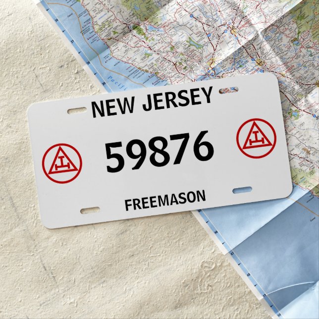 Royal Arch Freemason Masonic Freemasons Compass License Plate (In Situ)