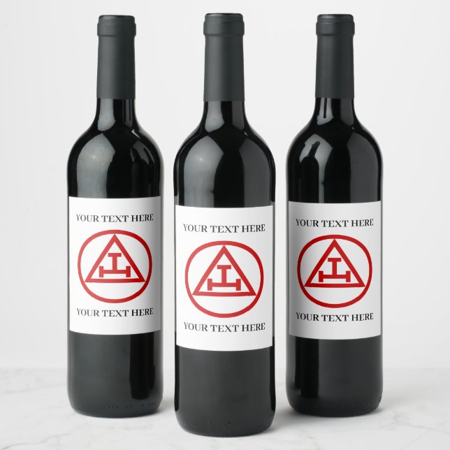 Royal Arch Freemason Square and Compass Masonic  Wine Label (Bottles)