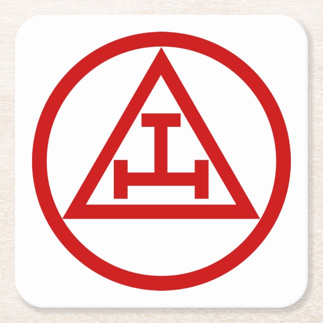 ROYAL ARCH MASONS CIRCULAR SQUARE PAPER COASTER (Front)