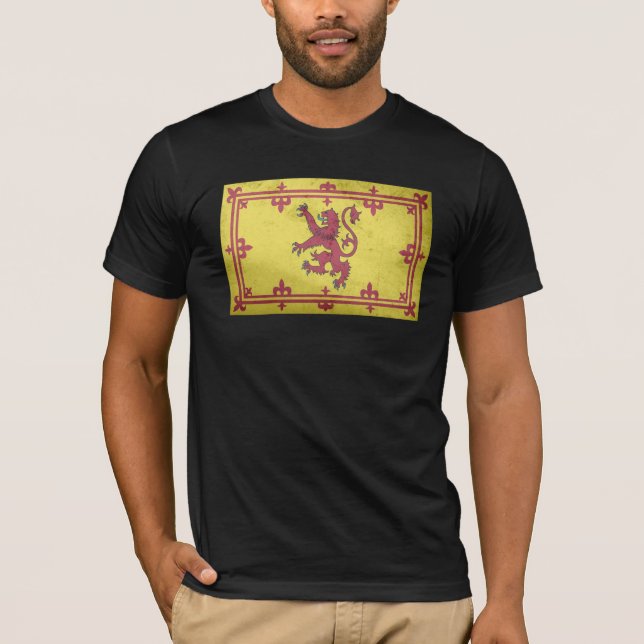 Royal Arms of Scotland Flag Pattern T-Shirt (Front)