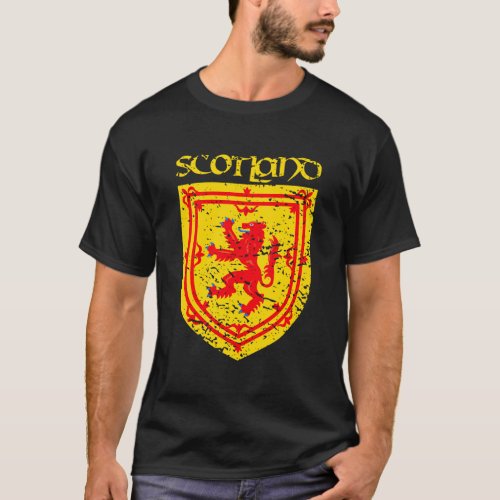 Royal Arms Of Scotland Lion Rampant Men Women Teen T_Shirt