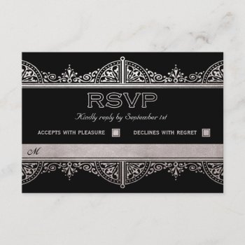 Royal Art Deco Wedding Rsvp Cards - Silver Foil by Anything_Goes at Zazzle