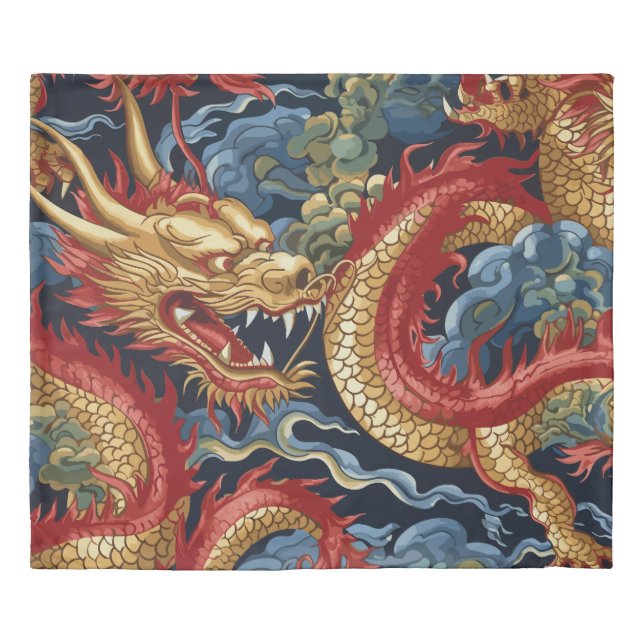 Royal Asian Dragon Duvet Cover (Front)