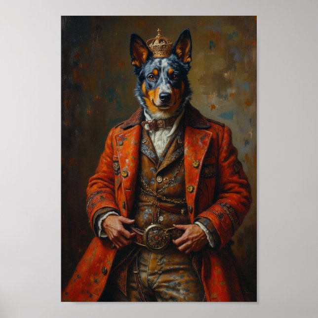 Royal Australian Cattle Dog Portrait Poster (Front)