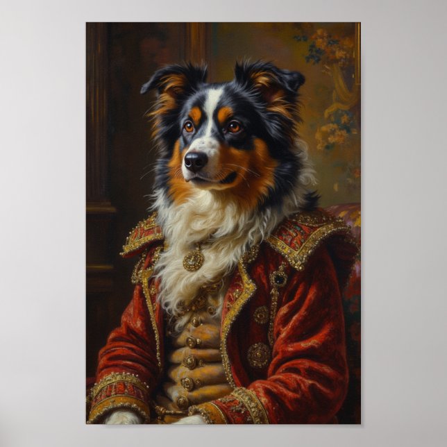Royal Australian Shepherd Portrait Poster (Front)