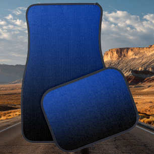 Royal Azure Blue and Black Ombre Car Floor Mat