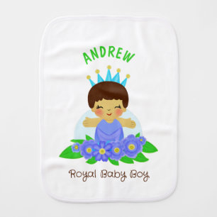 Royal baby boy baby burp cloth