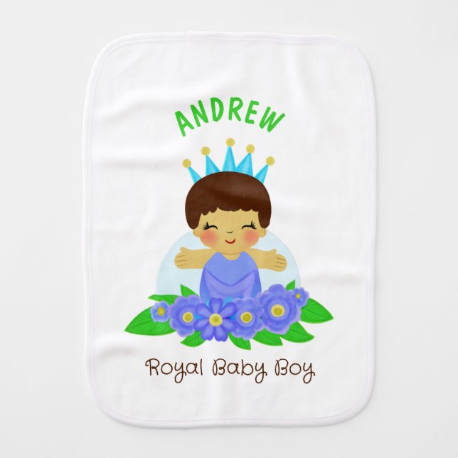 Royal baby boy baby burp cloth (Front)