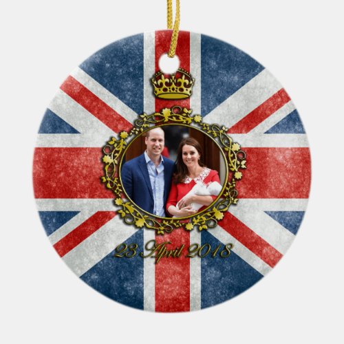 Royal baby ceramic ornament