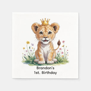 Royal Baby Lion 1st. Birthday Party Napkins