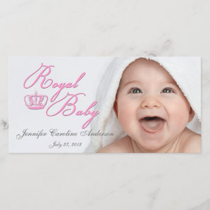 Royal Baby Pink With Crown Announcement