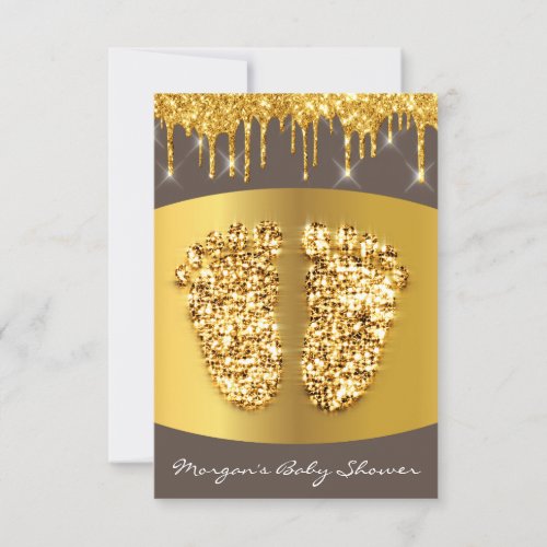 Royal Baby Shower Feet Girl Boy Gold Bronze Invitation