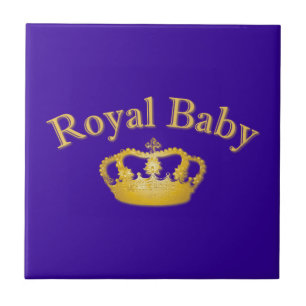 Royal Baby with Golden Crown Ceramic Tile