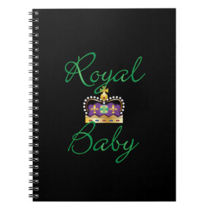 Royal Baby with Purple and Gold Crown Notebook