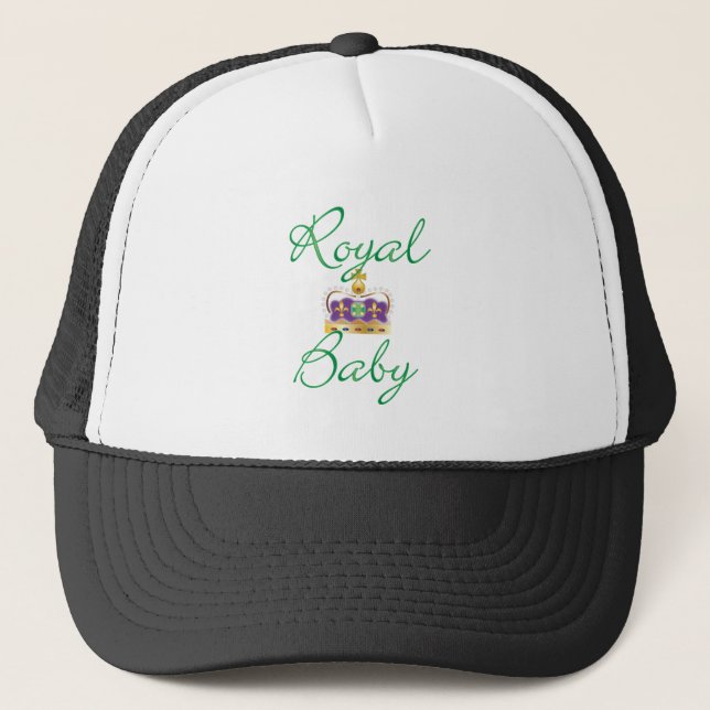 Royal Baby with Purple and Gold Crown Trucker Hat (Front)