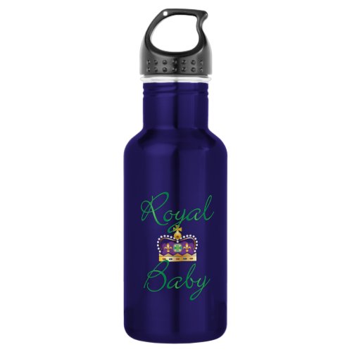 Royal Baby with Purple and Gold Crown Water Bottle