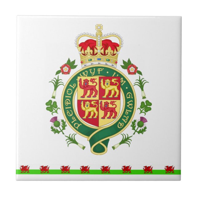 Royal Badge of Wales Ceramic Tile (Front)