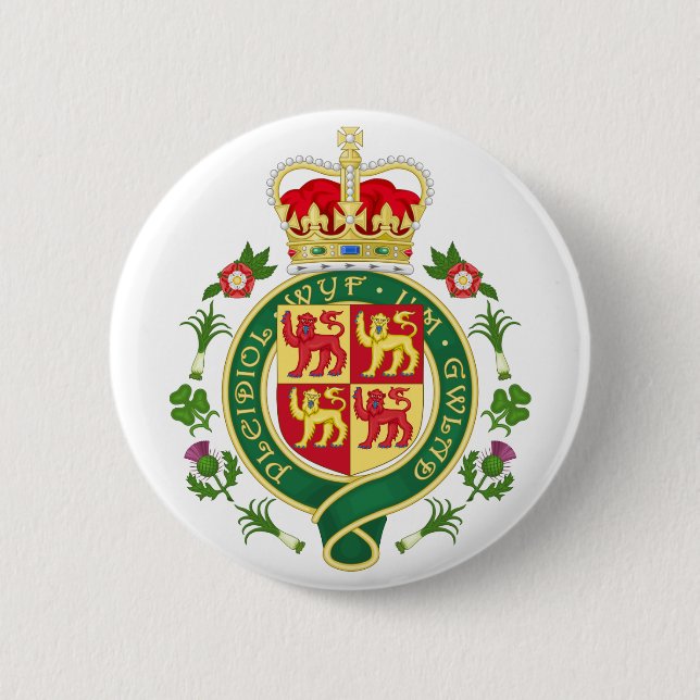 Royal Badge of Wales Pinback Button (Front)
