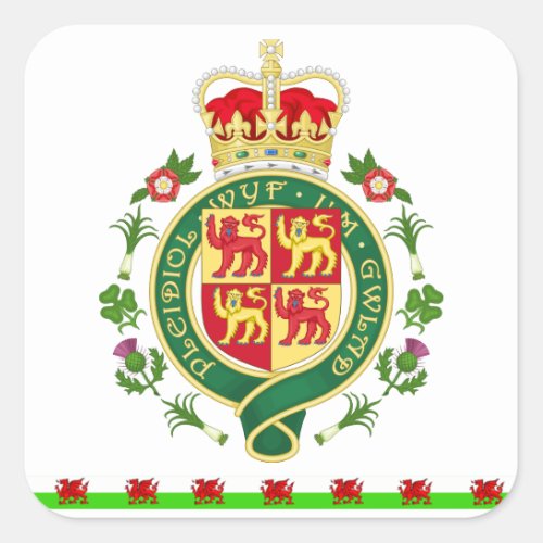 Royal Badge of Wales Square Sticker