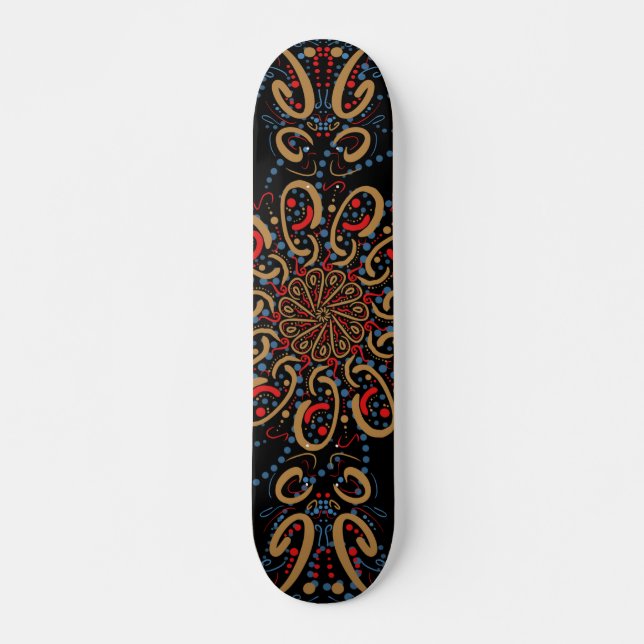 Royal Batik Floral Artistic Skateboard (Front)