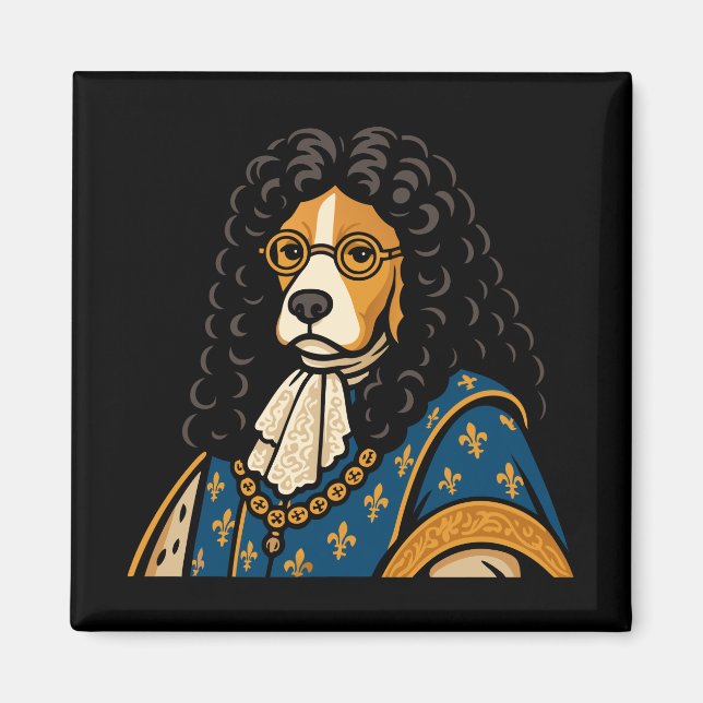 Royal Beagle Dog His Majesty Fluffness Magnet (Front)