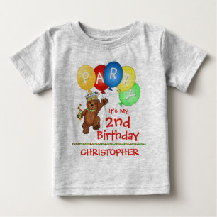 Royal Bear 2nd Birthday Party Custom Baby T-Shirt