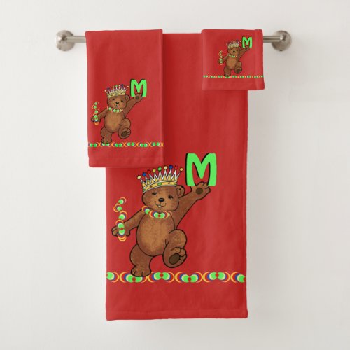 Royal Bear Crown Prince Custom Monogram Bath Towel Set