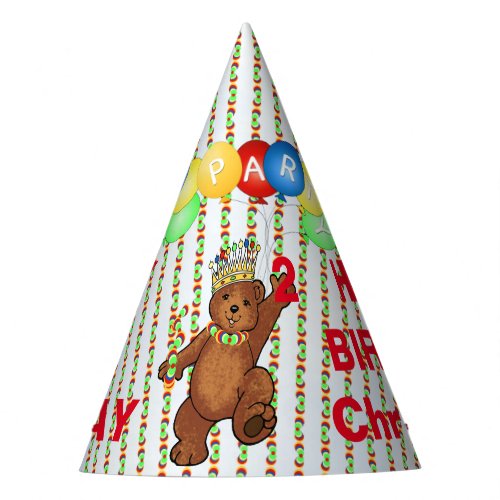 Royal Bear Custom 2nd Birthday Party Hat