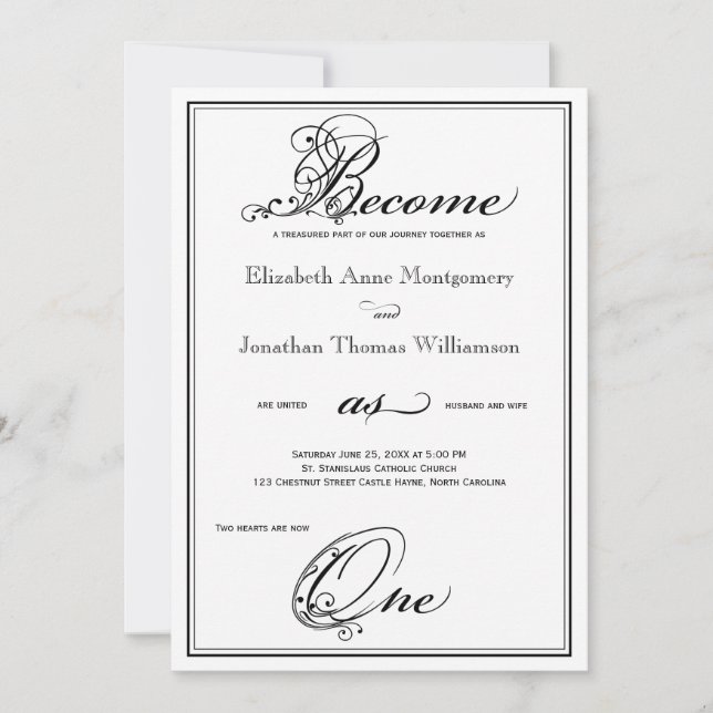 Royal Become as One Christian Wedding Invitation (Front)