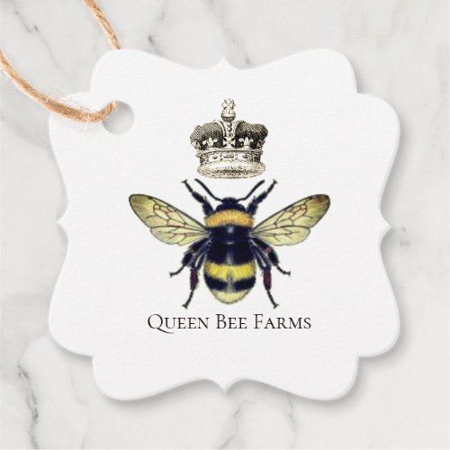Royal Bee And Crown Farm Or Apiary Favor Tags