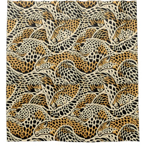 Royal Beige Cheetah Art Pattern Shower Curtain