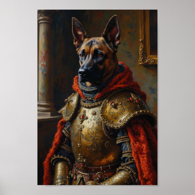 Royal Belgian Malinois Portrait Poster (Front)