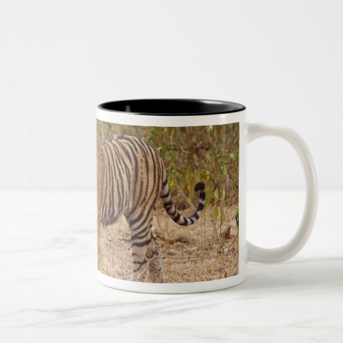 Royal Bengal Tiger moving around the bush Two_Tone Coffee Mug