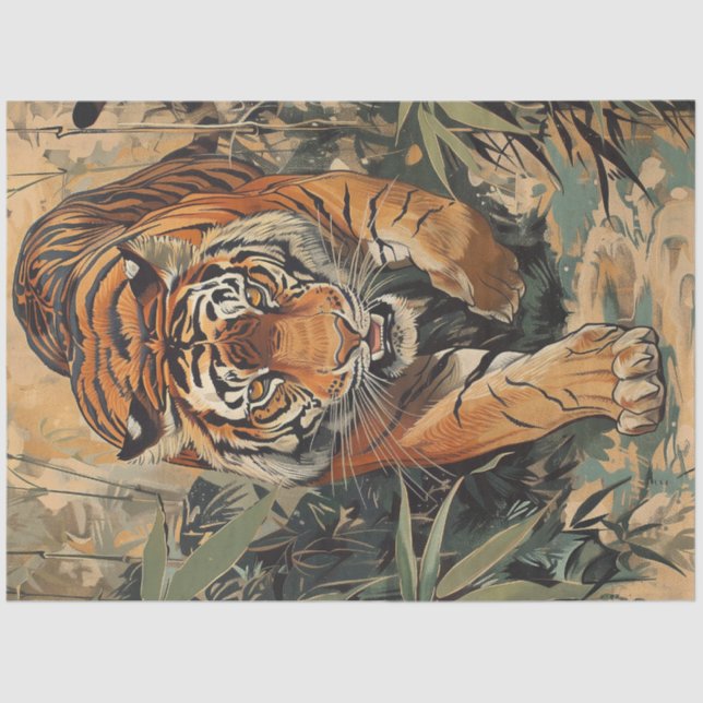 Royal Bengal Tiger Walking Tissue Paper (Front)