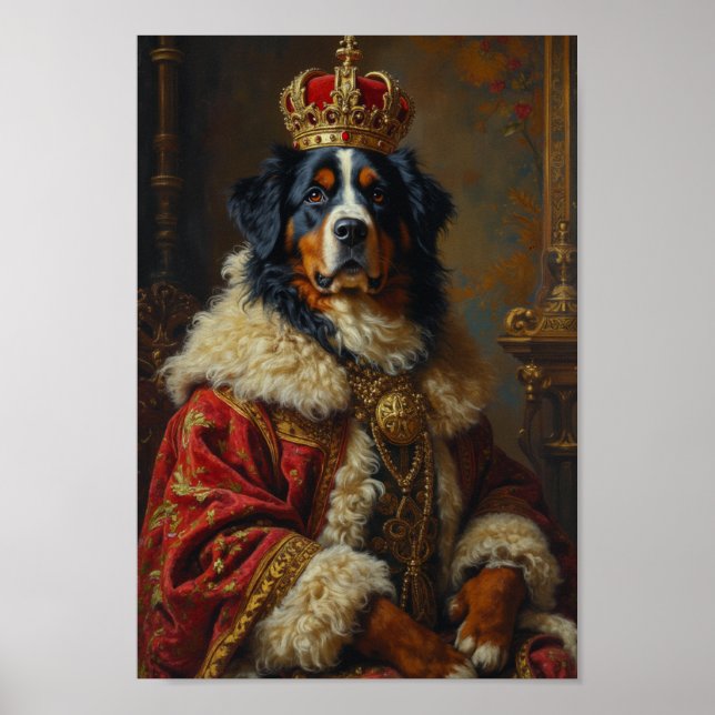 Royal Bernese Mountain Dog Portrait Poster (Front)