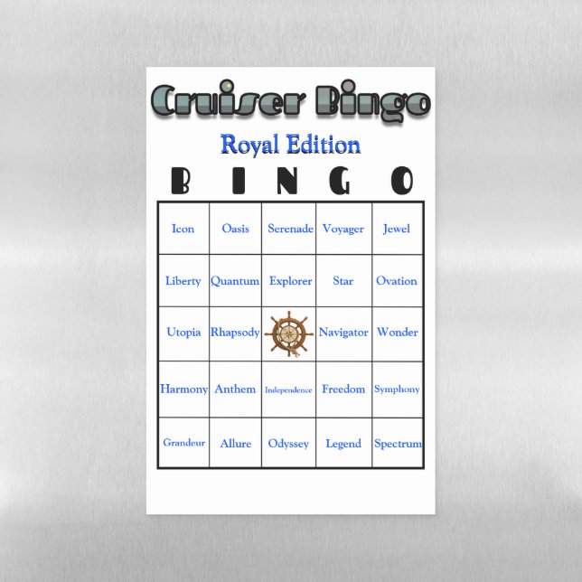 Royal Bingo Dry Erase Magnetic Sheet (Vertical)