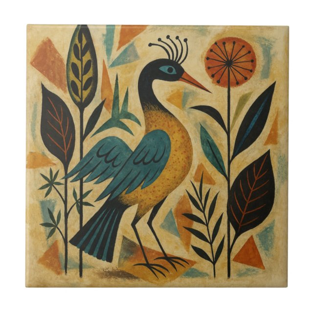 Royal Bird of the Wild Grove Ceramic Tile (Front)
