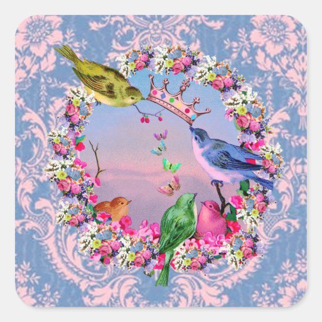 Royal Birds by Bella Bella Studios Square Sticker (Front)