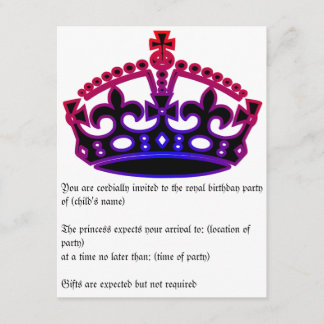 Royal birthday invitation