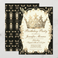 Royal Birthday Party Crown Ornate Invitation