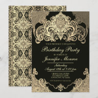 Royal Birthday Party Crown Ornate Invitation