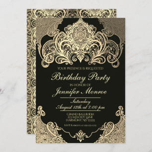 Royal Birthday Party Crown Ornate Invitation