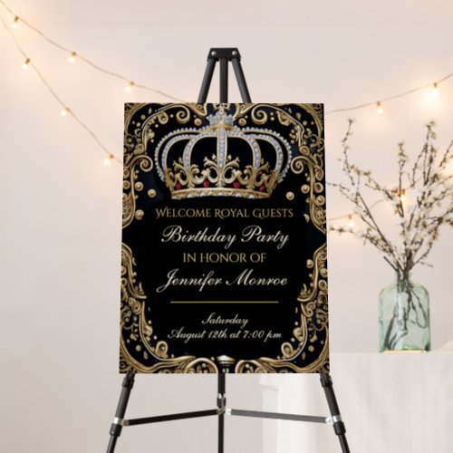 Royal Birthday Party Crown Ornate Invitation Foam Board