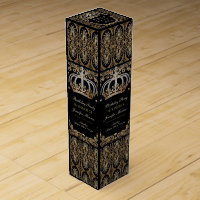 Royal Birthday Party Crown Ornate Invitation Wine Box