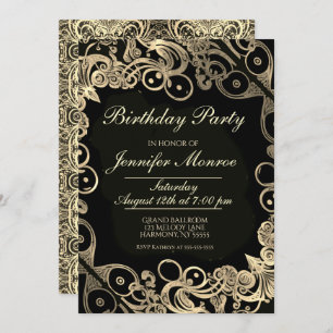 Royal Birthday Party Gold Ornate Invitation