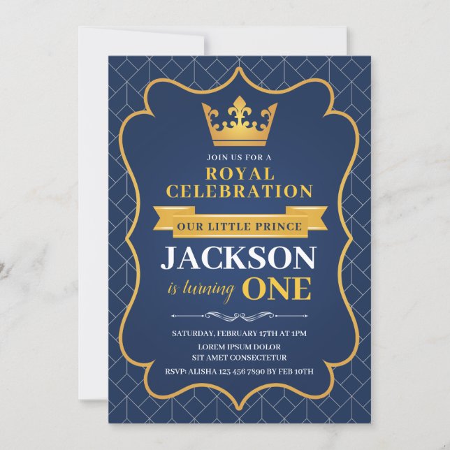 Royal Birthday Party Invitation (Front)